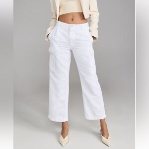 NWT NILI LOTAN Yannic Cargo Pant in white/ Size US8